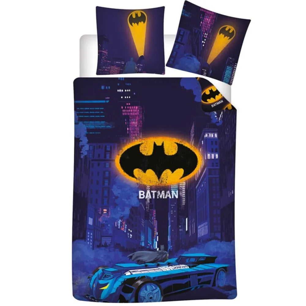 DC Comics Batman Kinder Bettwäsche Kinderbettwäsche 2tlg Set 135-140x200 65x65 - WS-Trend.de