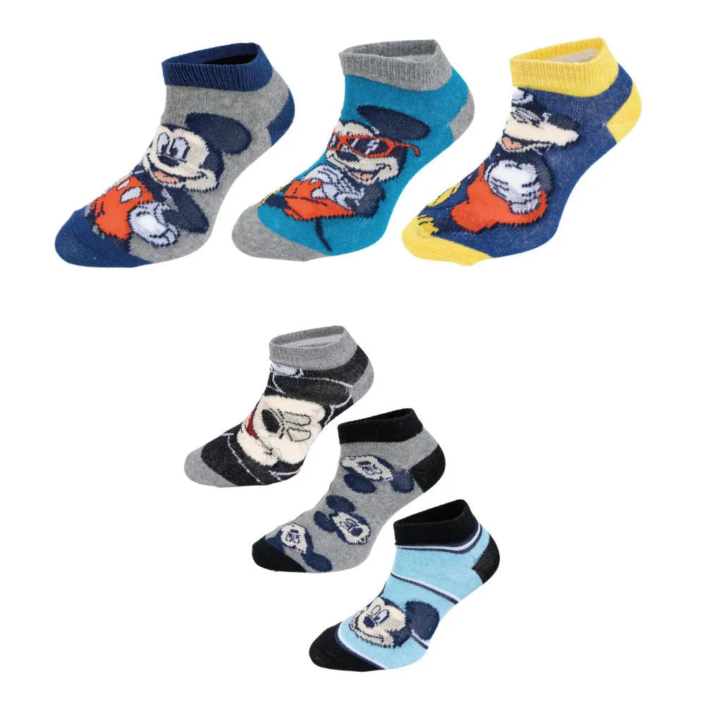 Disney Mickey Maus 6-er Pack Kinder Jungen kurze Socken Sneaker - WS-Trend.de Gr. 23 bis 34