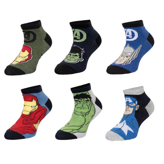 Marvel Avengers 6-er Pack Kinder Jungen Socken Sneaker - WS-Trend.de Gr. 23 bis 34