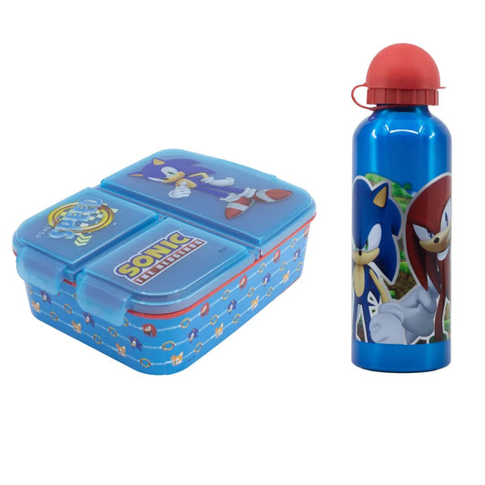 Sonic the Hedgehog 4 teiliges Lunch Set Brotdose 3 Kammern XL Alu-Trinkflasche - WS-Trend.de