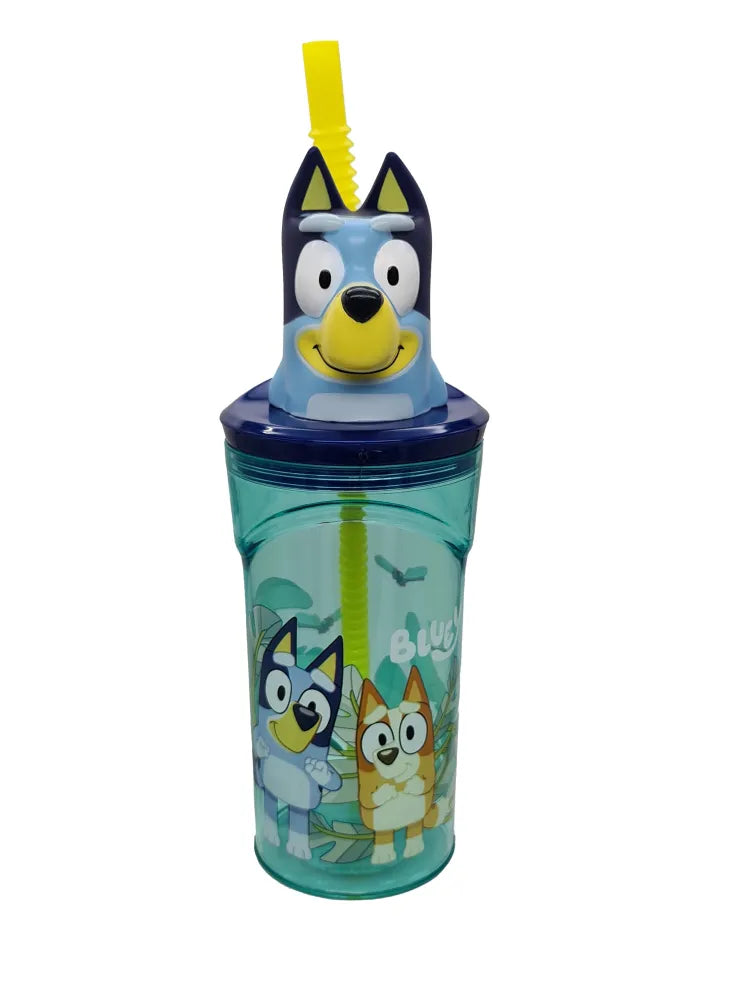 Bluey 3D Deckel Kinder Trinkbecher Becher mit integriertem Halm 360 ml - WS-Trend.de