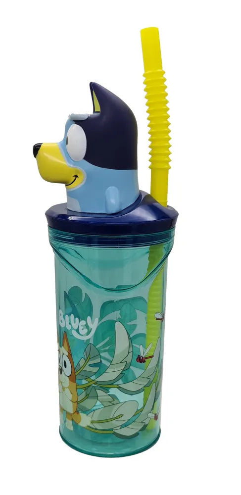 Bluey 3D Deckel Kinder Trinkbecher Becher mit integriertem Halm 360 ml - WS-Trend.de