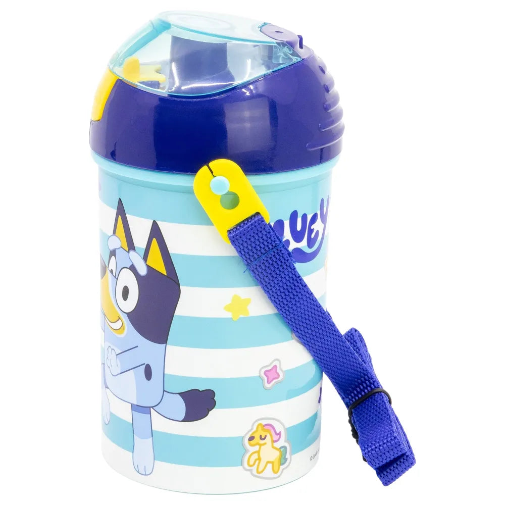 Bluey Bingo Kinder Wasserflasche Trinkflasche Flasche 450 ml Tragegurt - WS-Trend.de