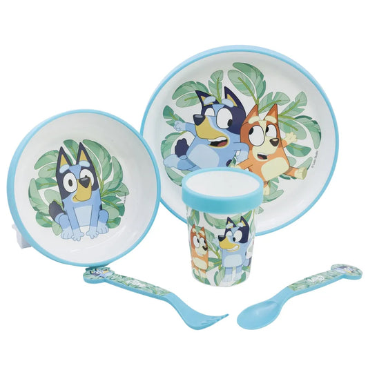 Bluey Bingo Kinder Geschirr-Set 5 tlg antirutsch Becher Besteck Teller Schüssel - WS-Trend.de