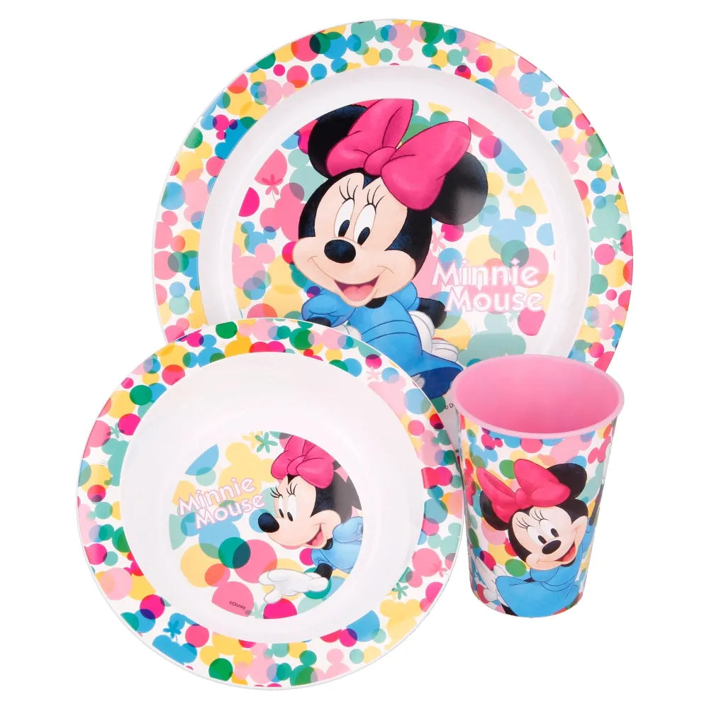 Disney Minnie Mouse Kinder Geschirr-Set 5 teilig Becher Teller Schüssel Besteck - WS-Trend.de