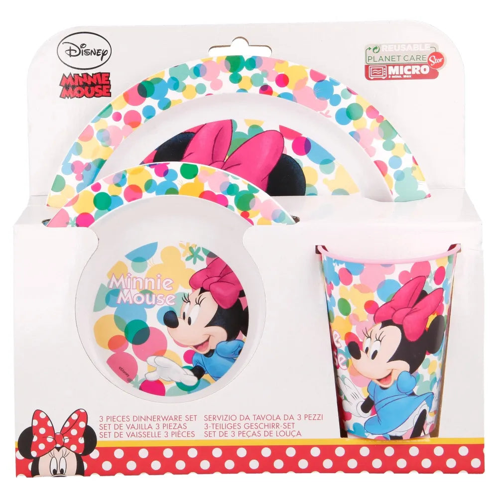 Disney Minnie Mouse Kinder Geschirr-Set 5 teilig Becher Teller Schüssel Besteck - WS-Trend.de