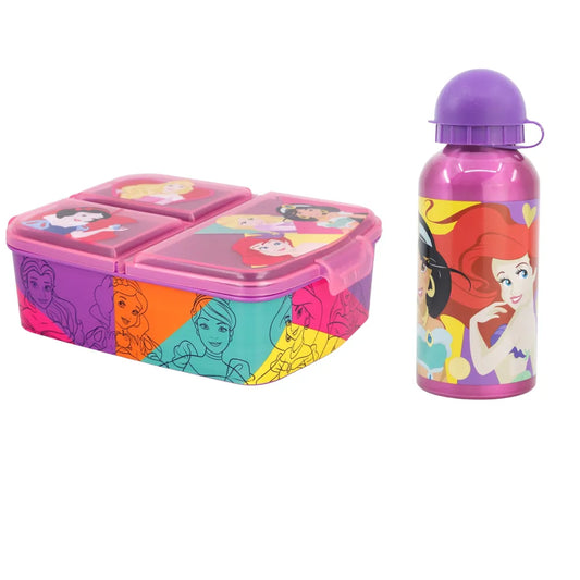 Disney Princess Arielle Jasmin 2 tlg Set Brotdose 3 Kammern Alu-Trinkflasche - WS-Trend.de