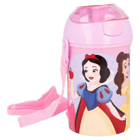 Disney Prinzessin Trinkflasche Flasche mit Trinkhalm Gurt 450 ml - WS-Trend.de Wasserflasche