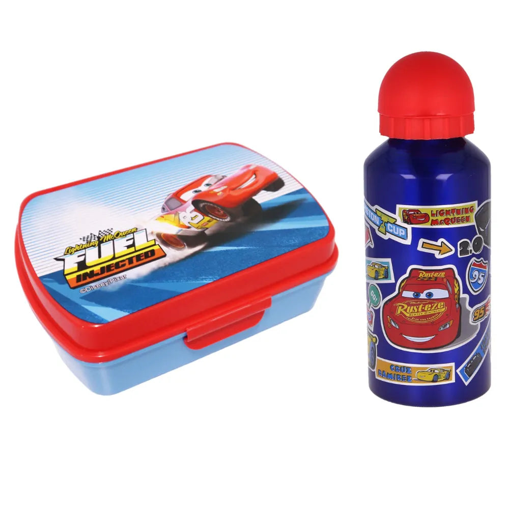 Disney Cars Lightning McQueen 2 teiliges Lunch Set - Brotdose Trinkflasche Alu - WS-Trend.de