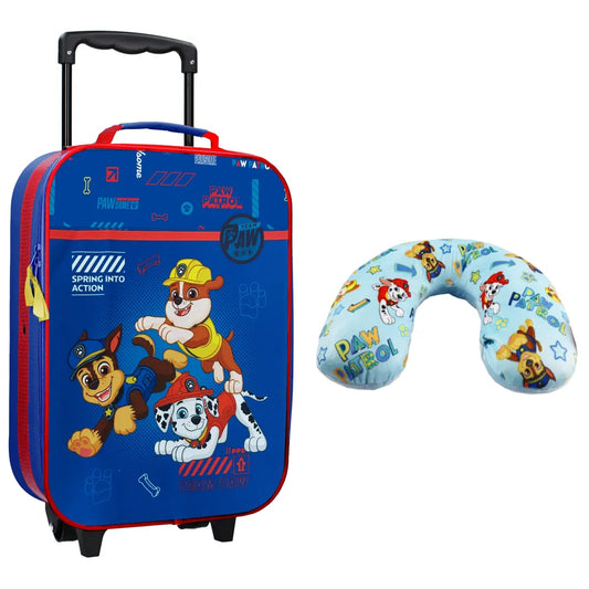 Paw Patrol Chase Rubble 2tlg Set Trolley Kinderkoffer Reisekoffer Reisekissen - WS-Trend.de