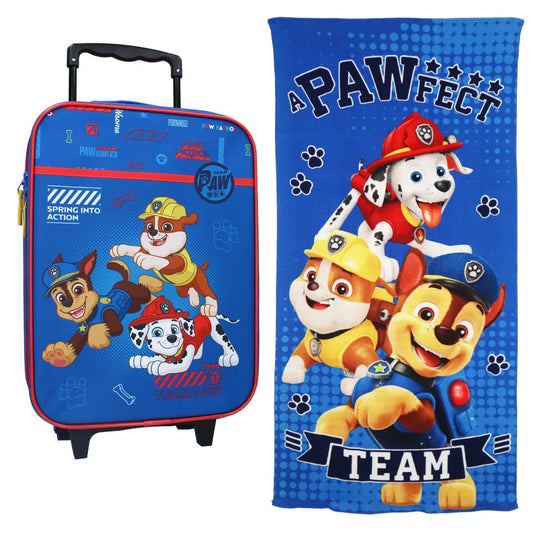 Paw Patrol Chase Kinder 2tlg Set Trolley Kinderkoffer plus Strandtuch 70x140 cm - WS-Trend.de