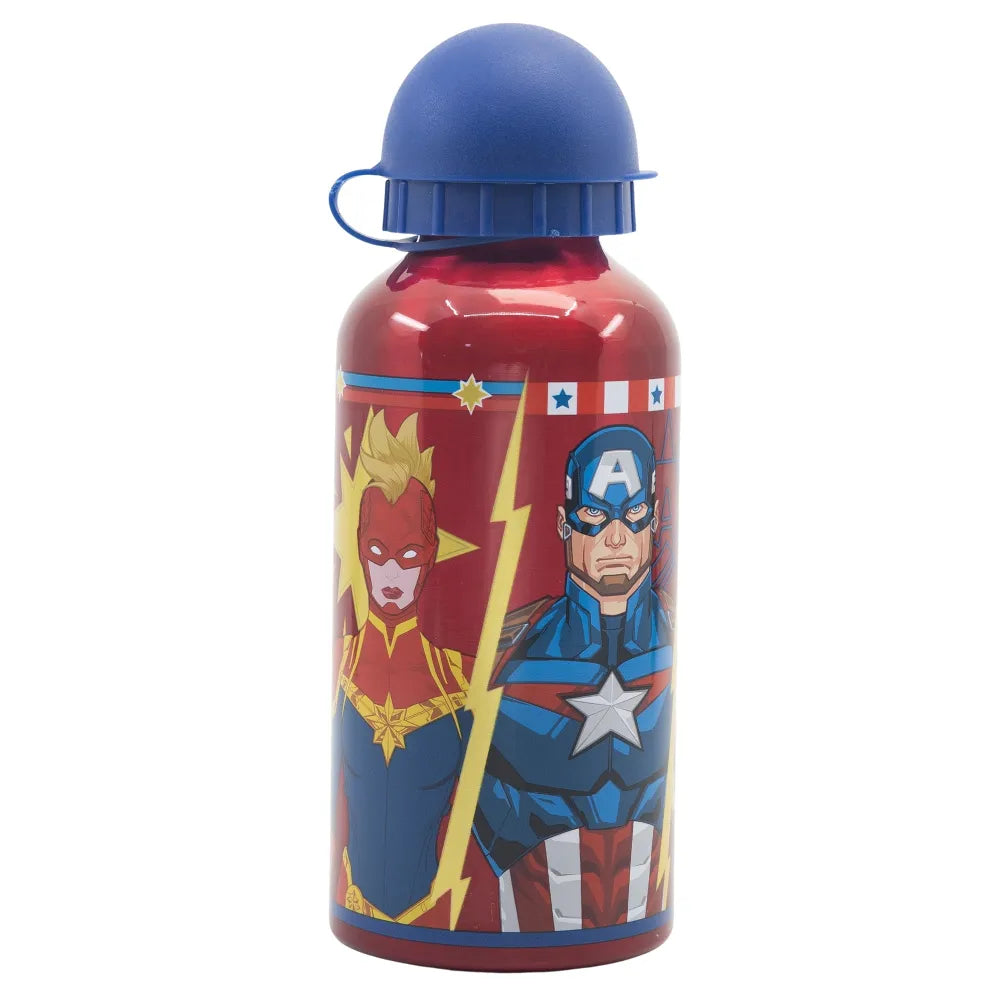 Marvel Avengers Kinder Set 4tlg 3 Kammern Brotdose Alu-Trinkflasche Besteck - WS-Trend.de