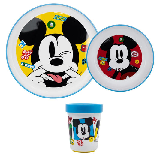 Disney Mickey Maus Kinder Geschirr-Set 3 teilig Becher Teller Schüssel - WS-Trend.de