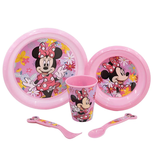 Disney Minnie Mouse Kinder Geschirr-Set 5 teilig Becher Teller Schüssel Besteck - WS-Trend.de