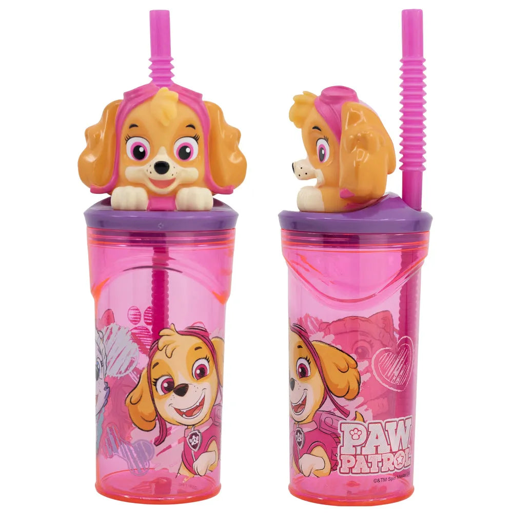 Paw Patrol Skye 3D Deckel Kinder Trinkbecher Becher integriertem Halm 360ml - WS-Trend.de