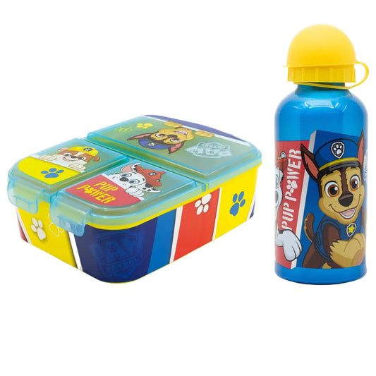 Paw Patrol Chase Marshall Rubble 2 tlg Kinder Set Brotdose Alu-Trinkflasche - WS-Trend.de