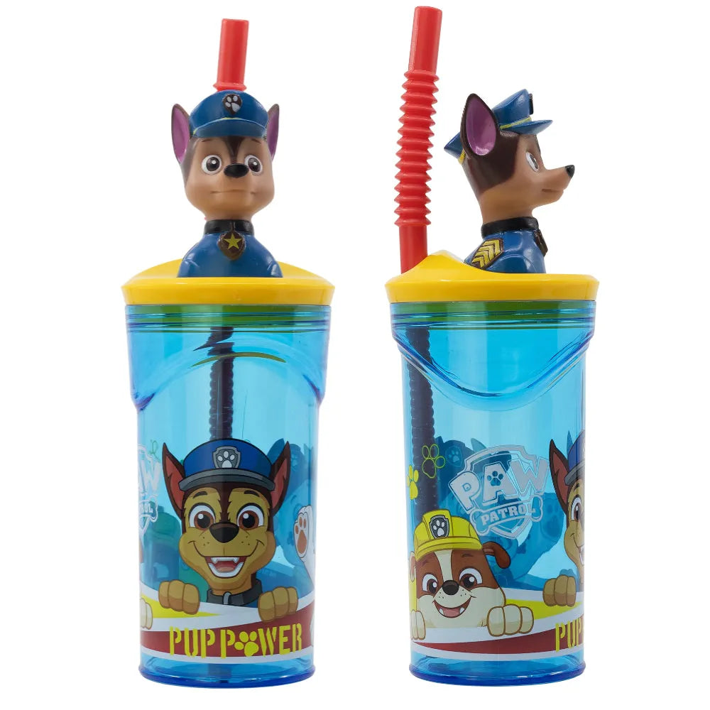 Paw Patrol Chase 3D Deckel Kinder Trinkbecher Becher integriertem Halm 360ml - WS-Trend.de