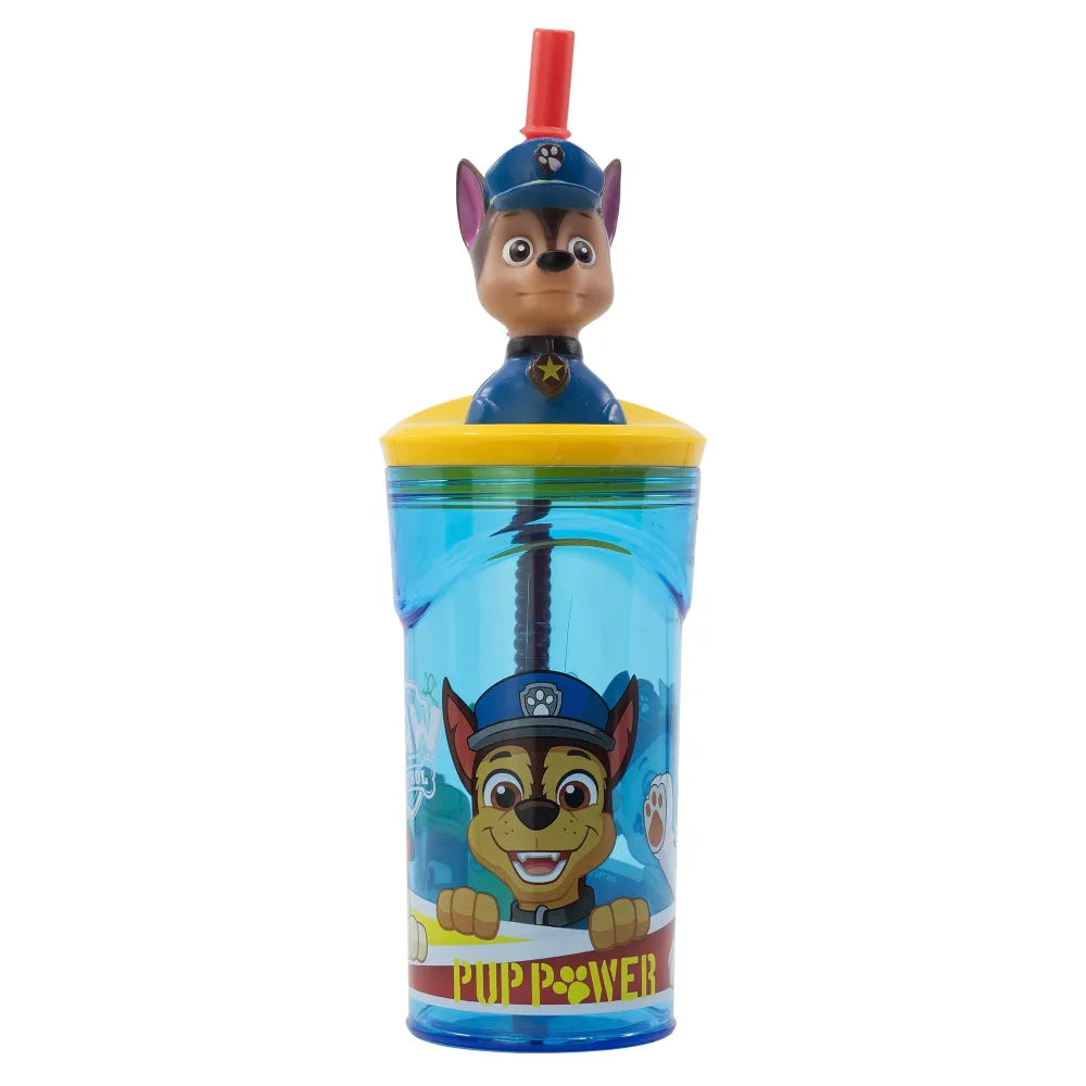 Paw Patrol Chase 3D Deckel Kinder Trinkbecher Becher integriertem Halm 360ml - WS-Trend.de