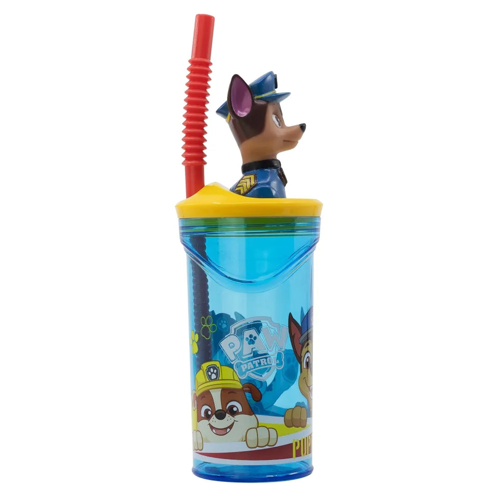 Paw Patrol Chase 3D Deckel Kinder Trinkbecher Becher integriertem Halm 360ml - WS-Trend.de