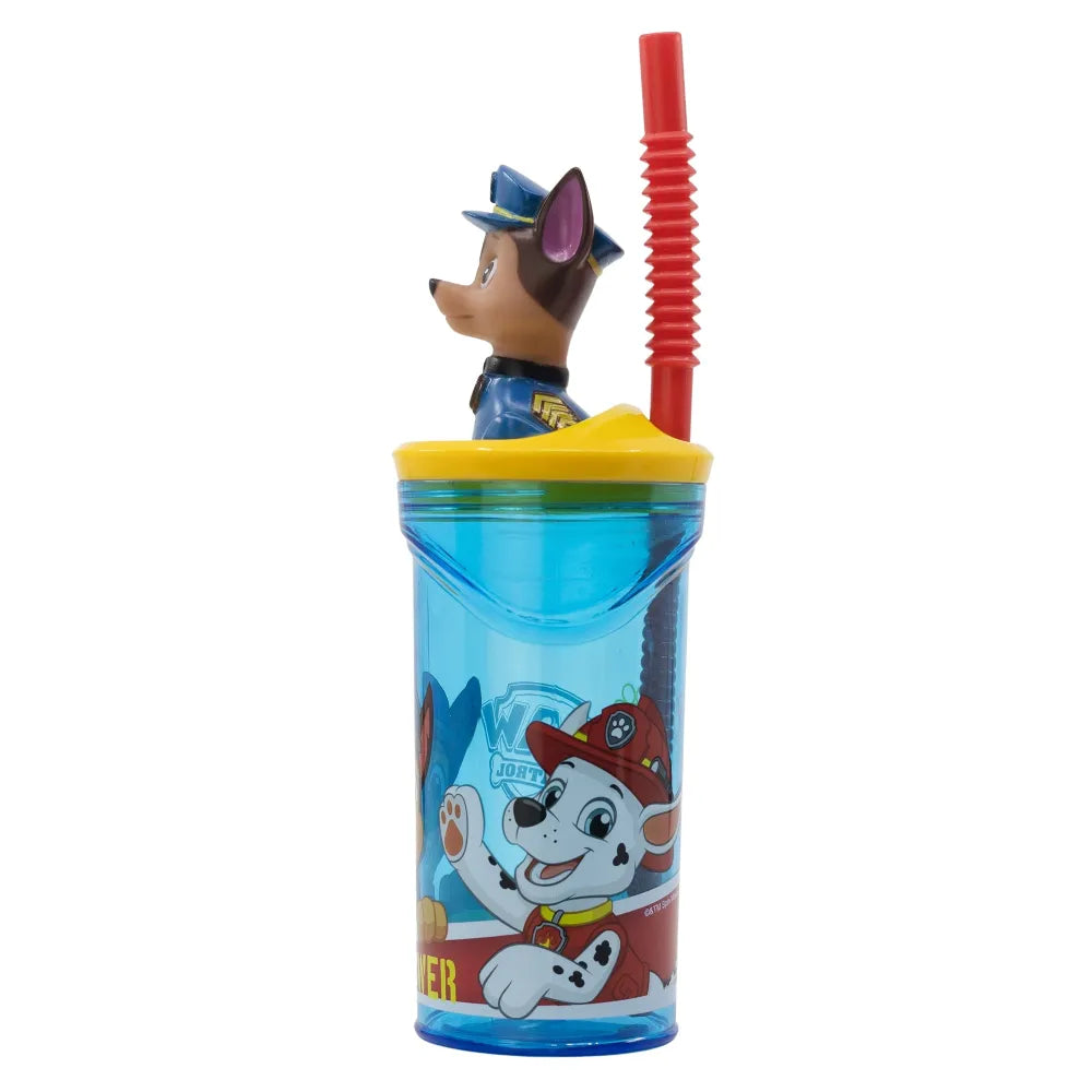 Paw Patrol Chase 3D Deckel Kinder Trinkbecher Becher integriertem Halm 360ml - WS-Trend.de