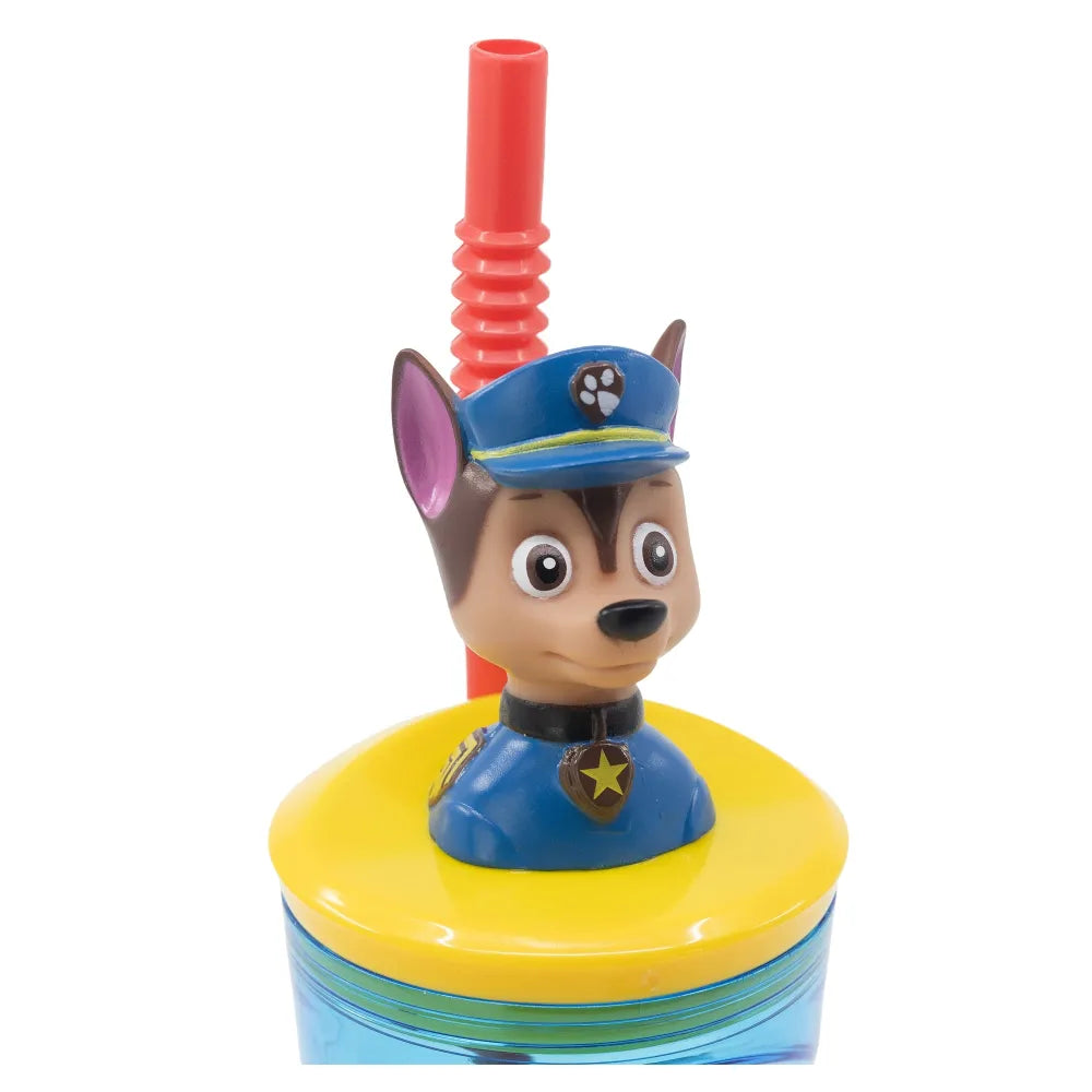 Paw Patrol Chase 3D Deckel Kinder Trinkbecher Becher integriertem Halm 360ml - WS-Trend.de