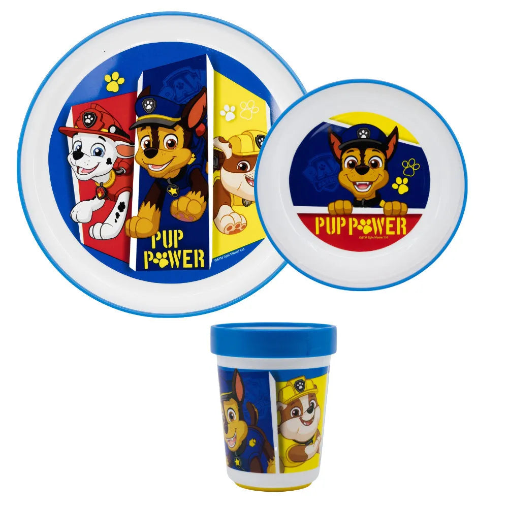 Paw Patrol Kinder Geschirr-Set 3 teilig Becher Teller Schüssel - WS-Trend.de