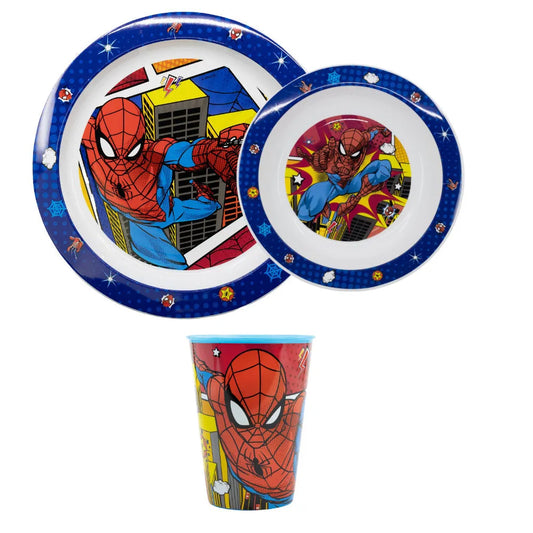 Spiderman Kinder Geschirr Set Teller Schüssel Becher - WS-Trend.de Marvel Spidey Geschirr-Set 3 teilig