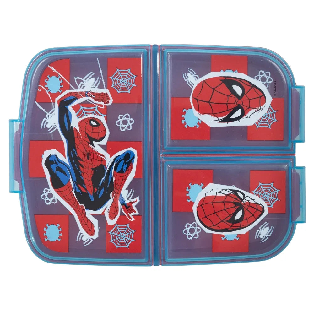 Marvel Spiderman 2 teiliges Kinder Set 3 Kammern Brotdose Trinkflasche - WS-Trend.de - 400 ml