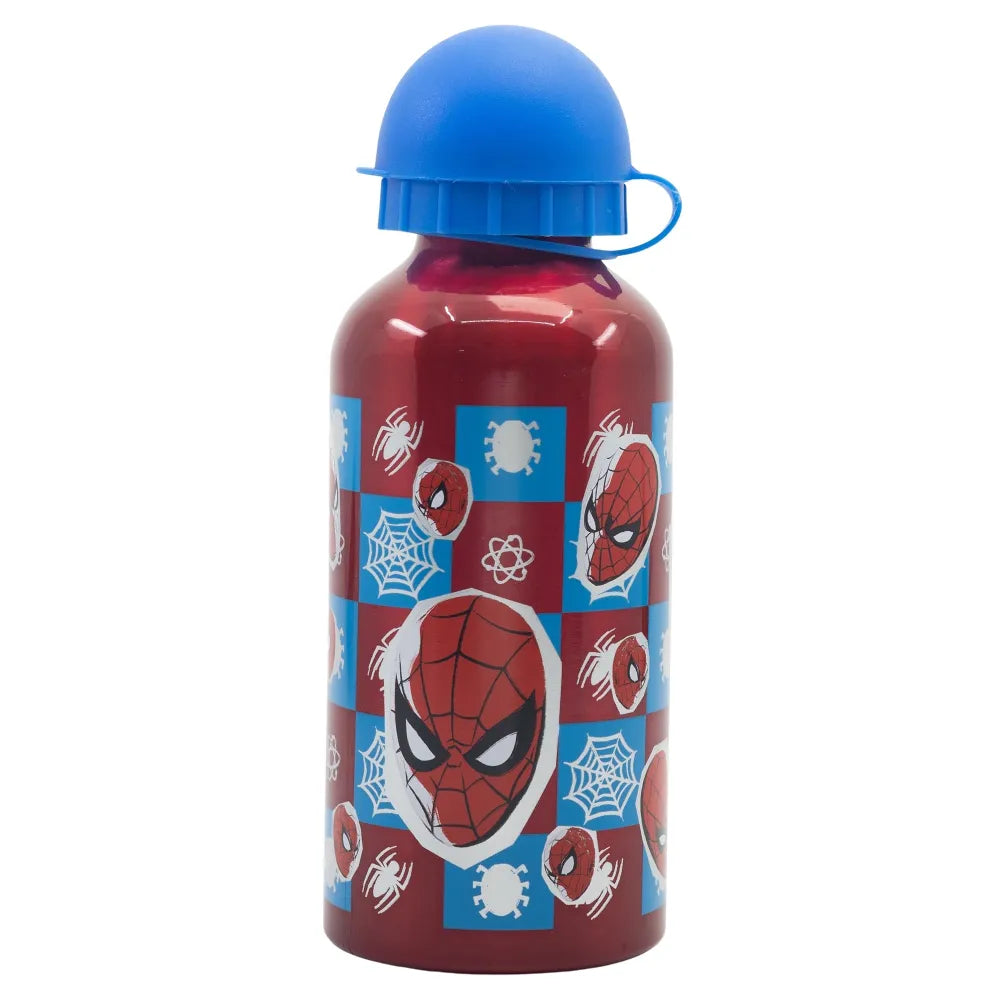 Marvel Spiderman 4 tlg Kinder Set 3 Kammern Brotdose Alu-Trinkflasche Besteck - WS-Trend.de