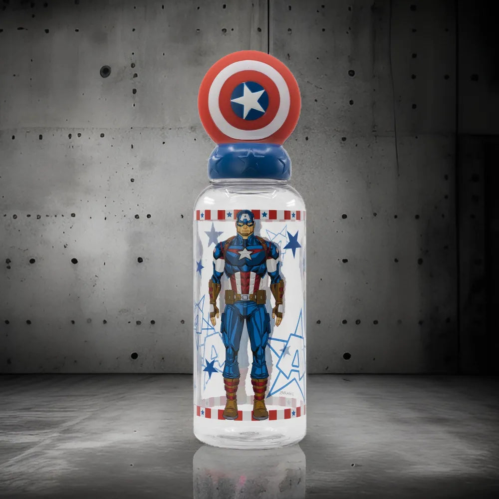 Marvel Avengers Captain America 3D Kopf Wasserflasche Trinkflasche Flasche 560 ml - WS-Trend.de