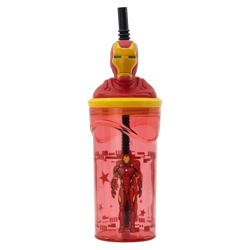 Marvel Iron Man 3D Deckel Kinder Trinkbecher Becher mit integriertem Halm - WS-Trend.de