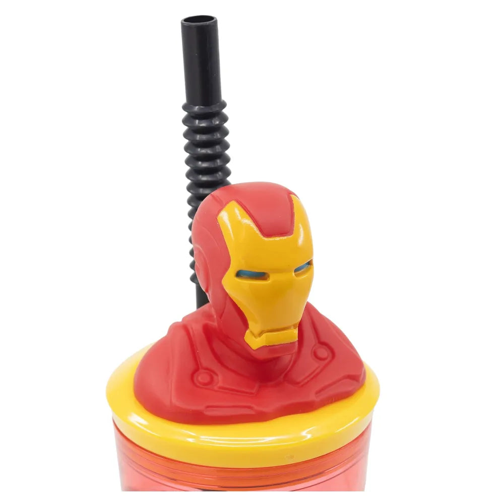 Marvel Iron Man 3D Deckel Kinder Trinkbecher Becher mit integriertem Halm - WS-Trend.de