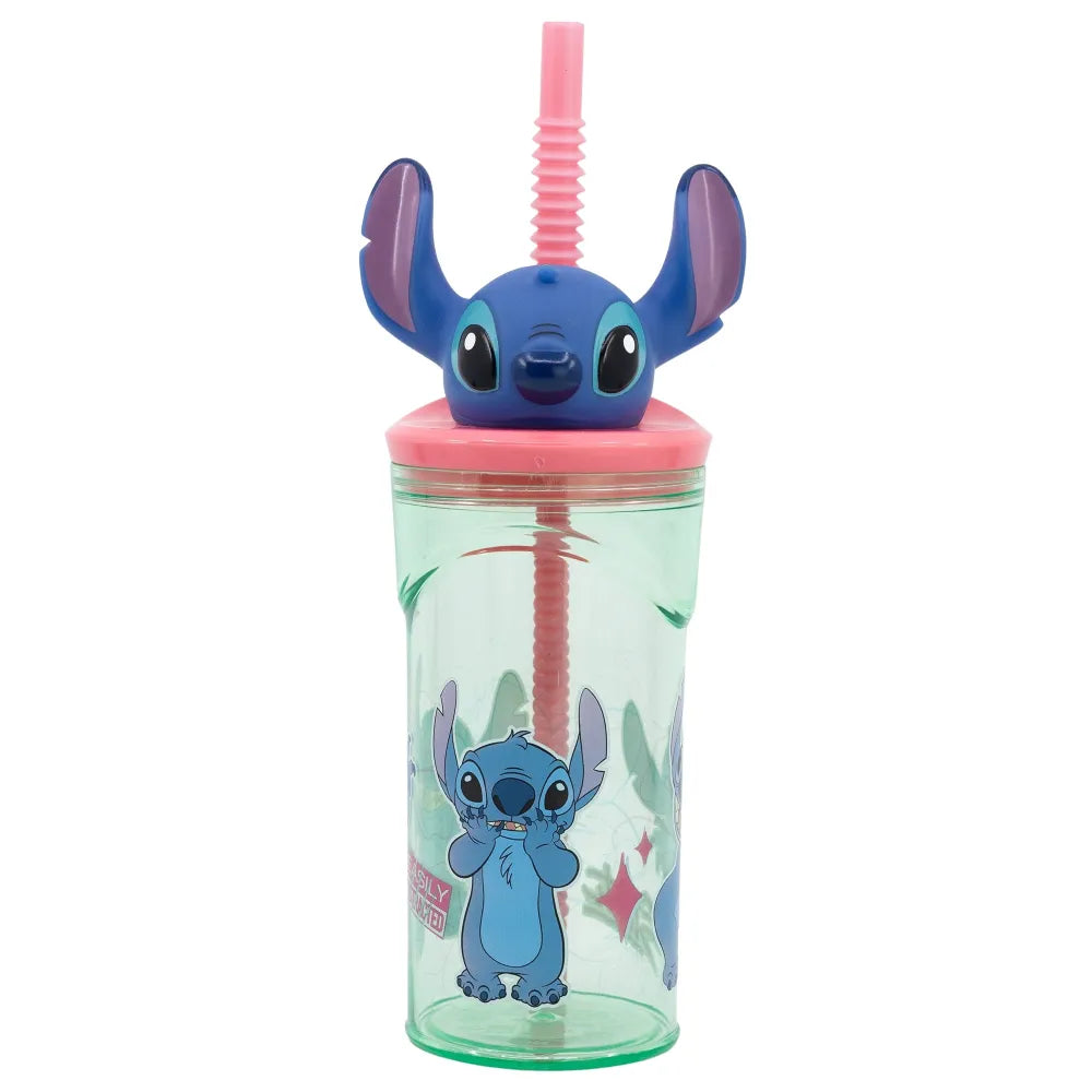 Disney Stitch 3D Deckel Kinder Trinkbecher Becher mit integriertem Halm 360 ml - WS-Trend.de