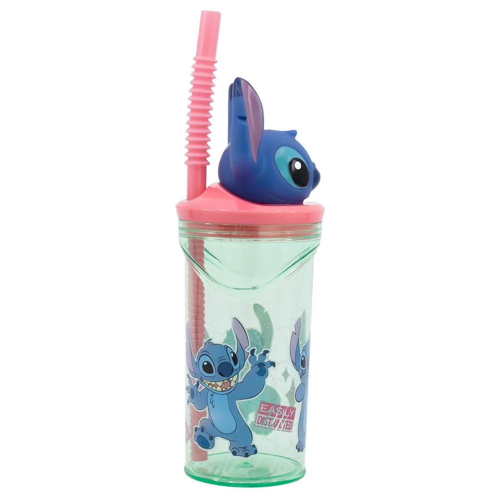 Disney Stitch 3D Deckel Kinder Trinkbecher Becher mit integriertem Halm 360 ml - WS-Trend.de