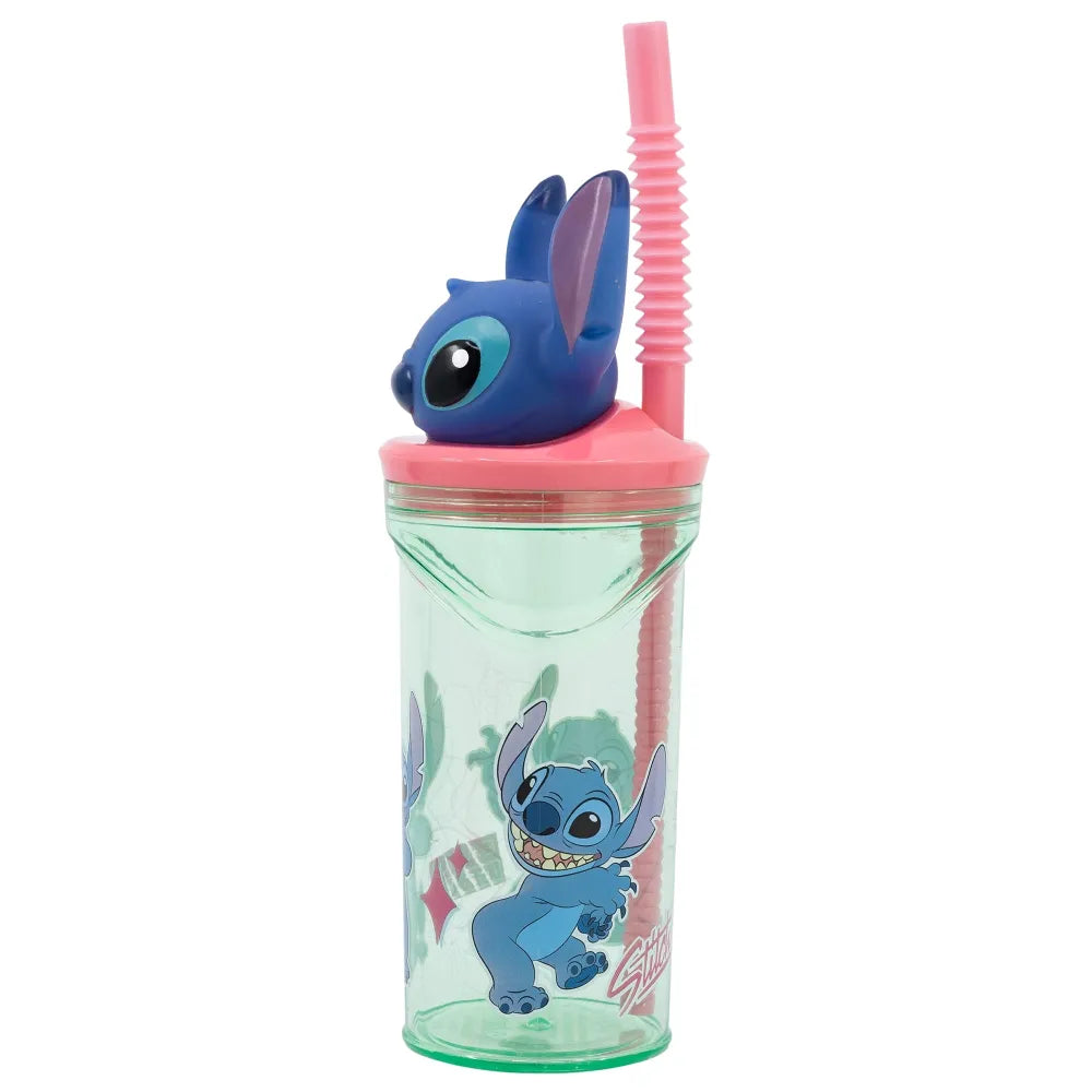 Disney Stitch 3D Deckel Kinder Trinkbecher Becher mit integriertem Halm 360 ml - WS-Trend.de