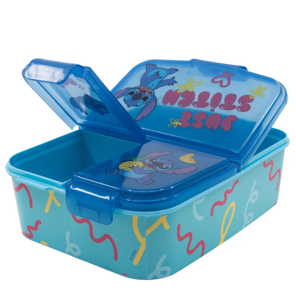 Disney Stitch 2 tlg. Lunch Set Brotdose mit 3 Kammern Alu-Trinkflasche 530 ml - WS-Trend.de