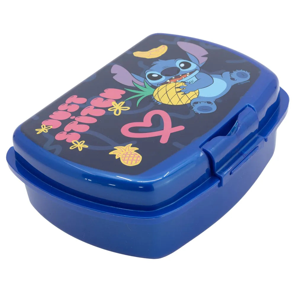 Disney Stitch 4 tlg. Lunch Set Brotdose Alu-Trinkflasche 400 ml Besteck - WS-Trend.de