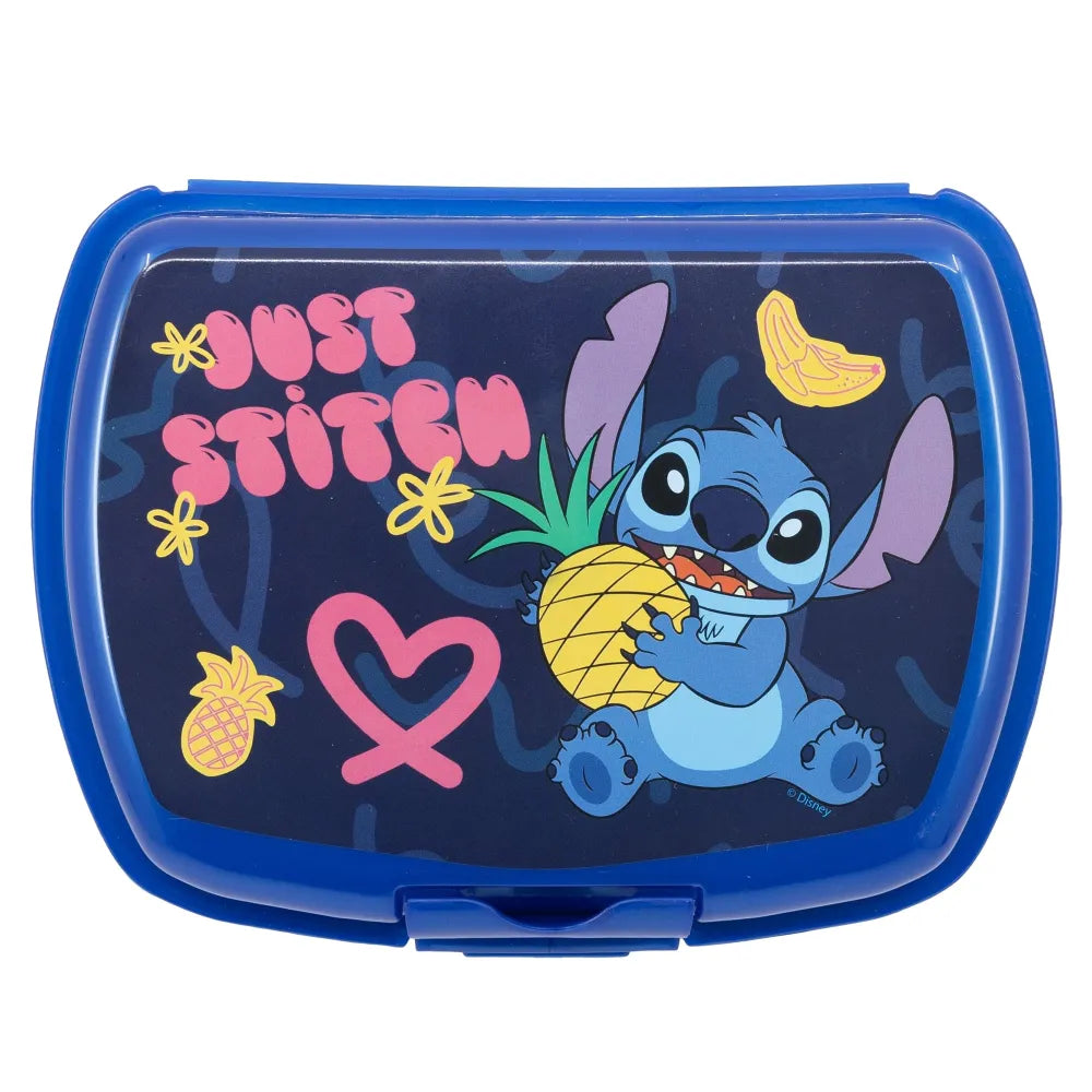 Disney Stitch 4 tlg. Lunch Set Brotdose Alu-Trinkflasche 400 ml Besteck - WS-Trend.de