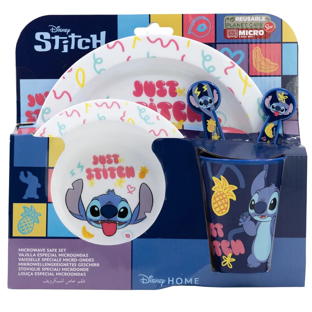 Disney Stitch Kinder Geschirr-Set 5 teilig Becher Teller Schüssel Besteck - WS-Trend.de