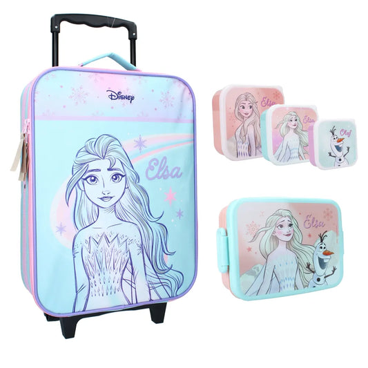 Disney Die Eiskönigin 5 tlg Set Mädchen Trolley Kinderkoffer Lunchbox Snackboxen - WS-Trend.de