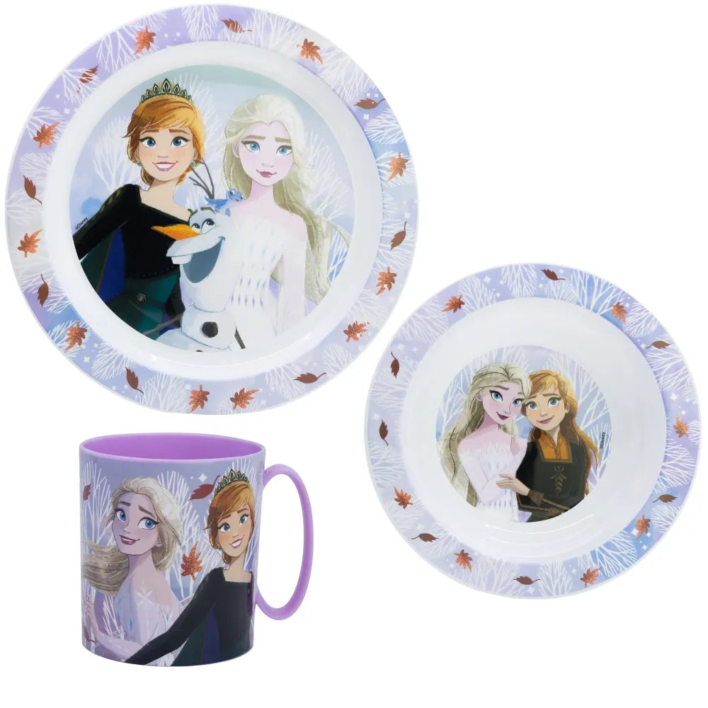 Disney Die Eiskönigin Elsa Kinder Geschirr-Set 3 teilig Becher Teller Schüssel - WS-Trend.de