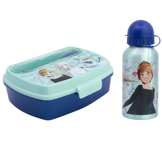 Disney Die Eiskönigin 4 tlg Kinder Lunch Set Brotdose Alu-Trinkflasche Besteck - WS-Trend.de