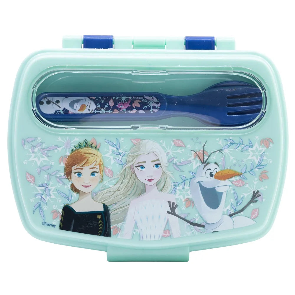 Disney Die Eiskönigin 4 tlg Kinder Lunch Set Brotdose Alu-Trinkflasche Besteck - WS-Trend.de