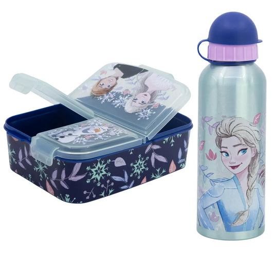 Disney Die Eiskönigin Anna Elsa 2 tlg Kinder Lunch Set Brotdose Alu-Trinkflasche 530ml - WS-Trend.de