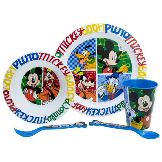 Disney Mickey Maus Kinder Geschirr-Set 5 teilig Becher Teller Schüssel Besteck - WS-Trend.de