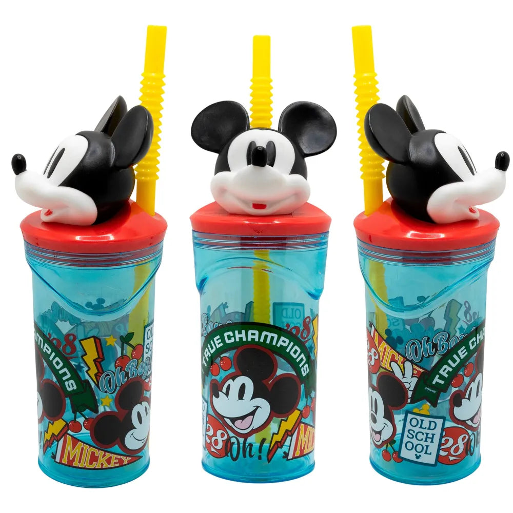 Disney Mickey Maus 3D Deckel Kinder Trinkbecher Becher integriertem Halm 360ml - WS-Trend.de