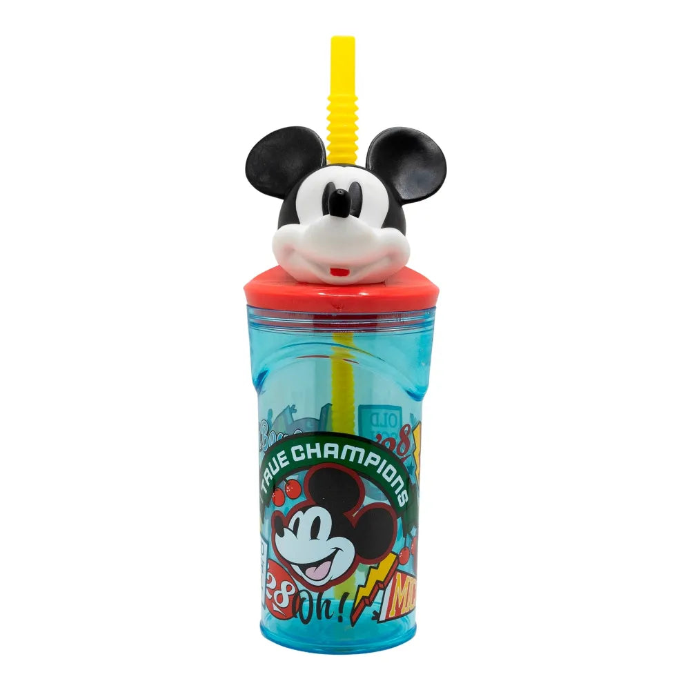 Disney Mickey Maus 3D Deckel Kinder Trinkbecher Becher integriertem Halm 360ml - WS-Trend.de