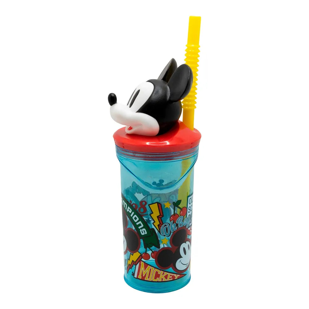 Disney Mickey Maus 3D Deckel Kinder Trinkbecher Becher integriertem Halm 360ml - WS-Trend.de