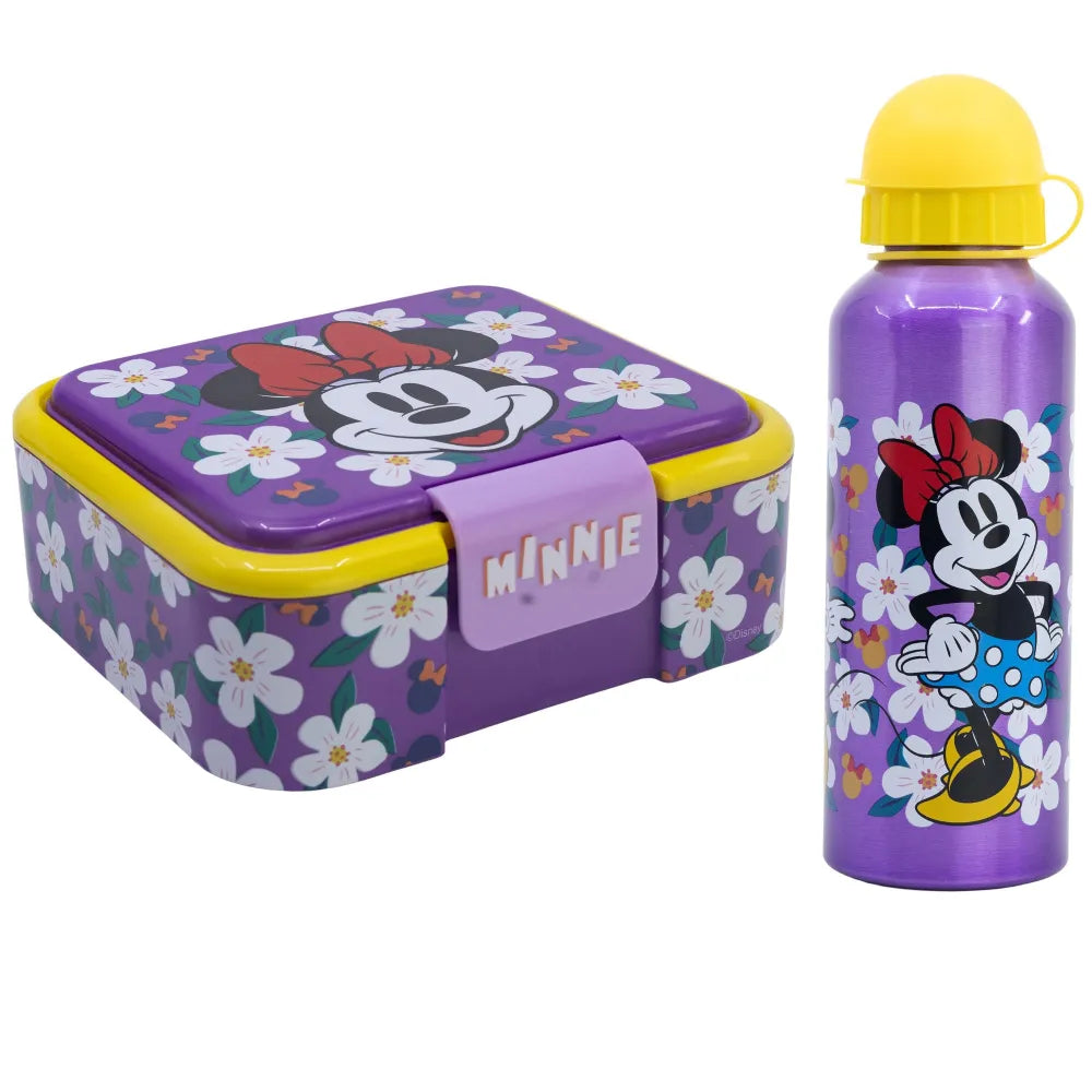 Disney Minnie Maus Mädchen 2 tlg. Set XL Brotdose Aluminium Trinkflasche 530 ml - WS-Trend.de