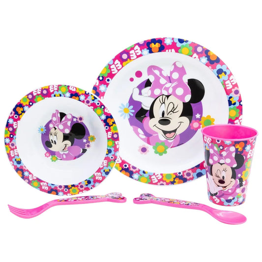 Disney Minnie Mouse Kinder Geschirr-Set 5 teilig Becher Teller Schüssel Besteck - WS-Trend.de